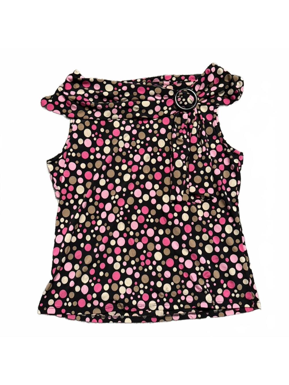 Y2K Feminine Polka Dot Off the Shoulder Blouse Size M by Norton Mcnaugton